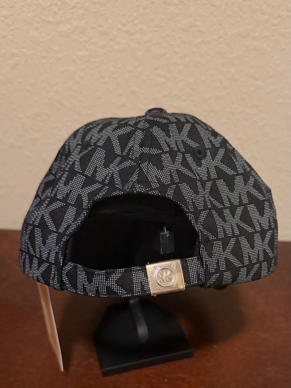 Michael Kors Black & Gray MK Monogram Baseball Cap - Picture 3 of 3